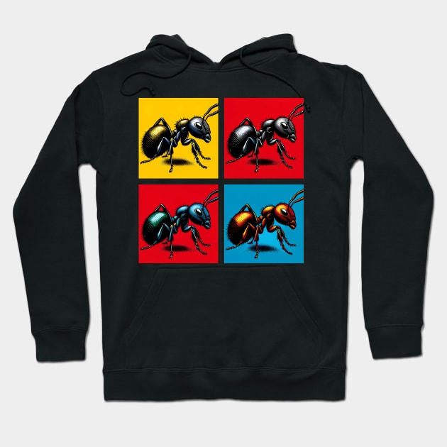 Pop Black Wood Ants Art - Cool Insect Hoodie by PawPopArt